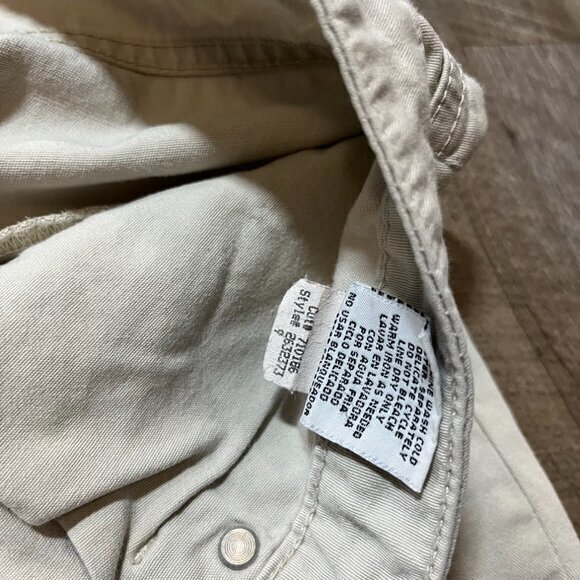 2000s Y2k L.e.i. Cream Khaki Mid Rise Flare Pants Jeans Womens Size 9 - Picture 3 of 6